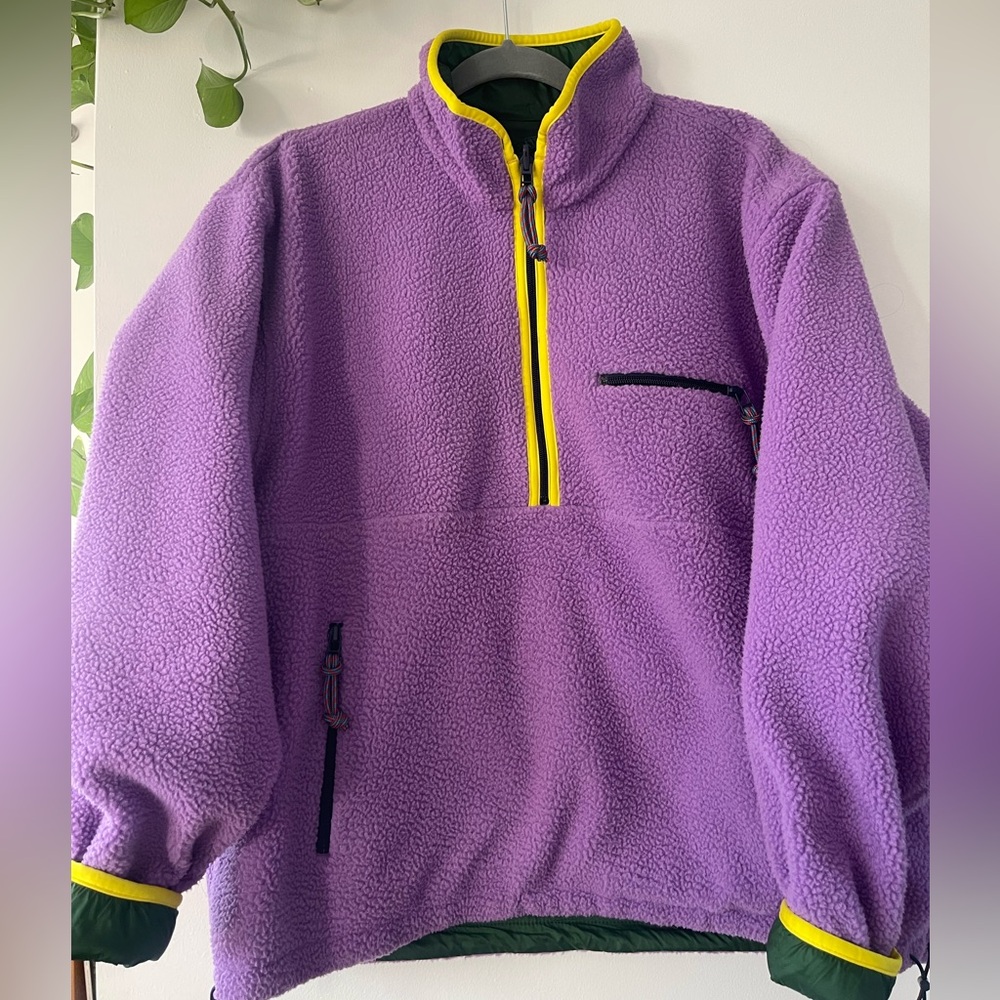 Tory Burch reversible oversized fleece Jacket size S-M